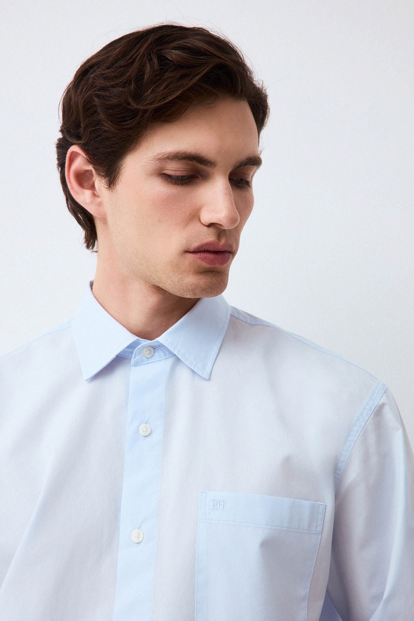 Pedro del Hierro Plain poplin relaxed fit shirt Blue