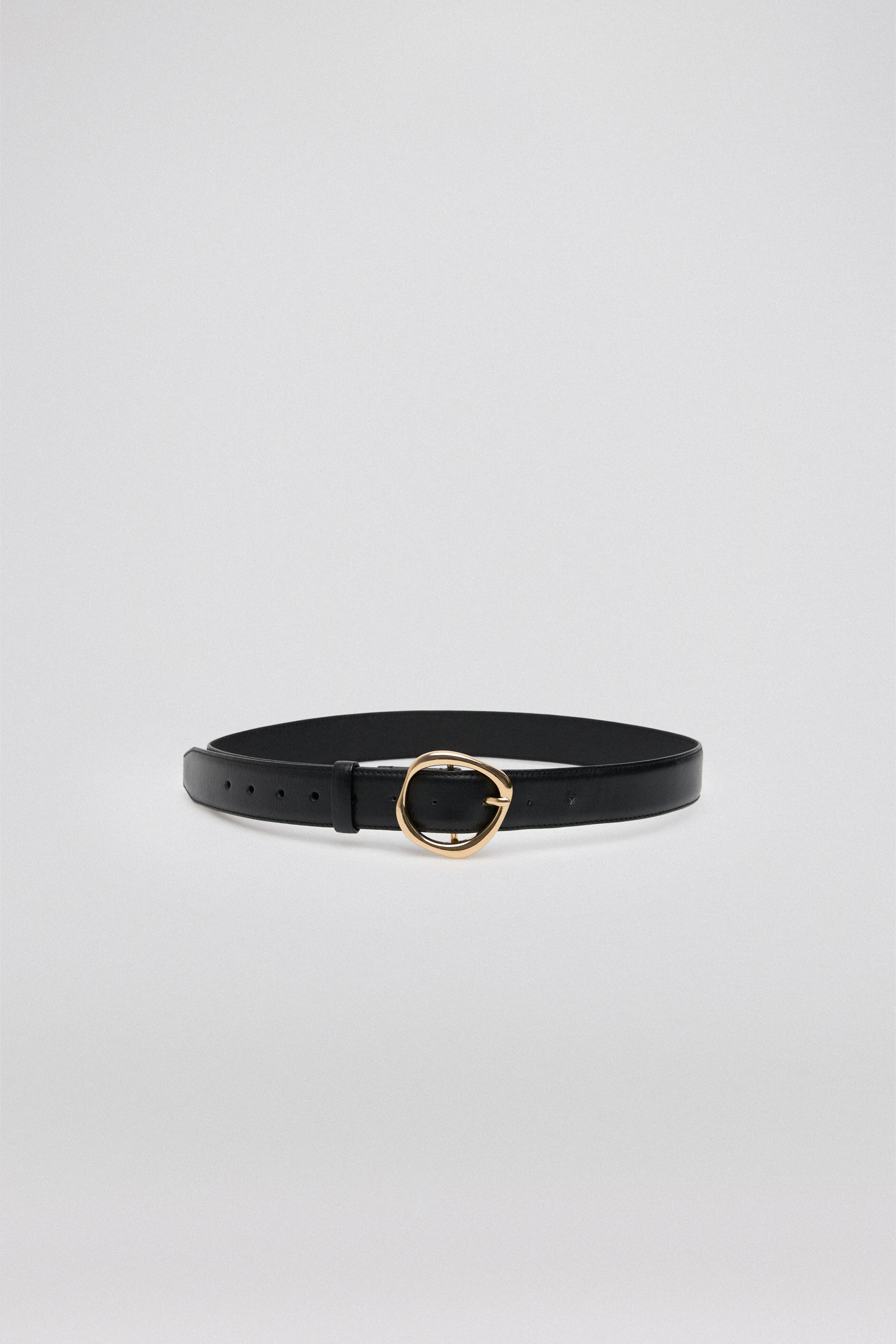 Pedro del Hierro Cintur&oacute;n negro con hebilla oro Negro