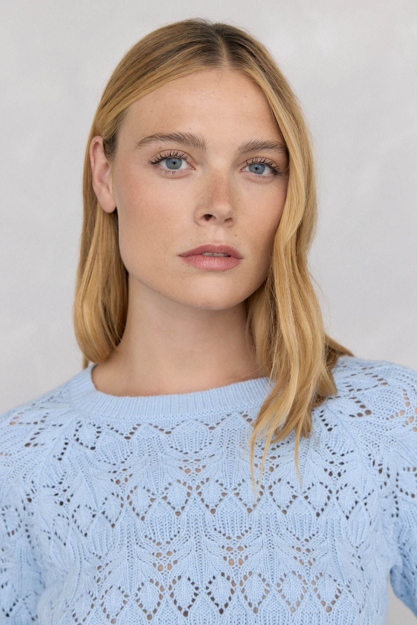 Pedro del Hierro Fancy openwork sweater Blue