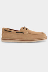 Pedro del Hierro Leather boat shoe Beige