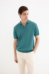 Pedro del Hierro Cotton premium short sleeve polo shirt Turquoise
