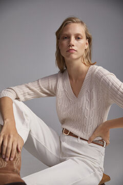 Pedro del Hierro Corduroy palazzo trousers Ecru