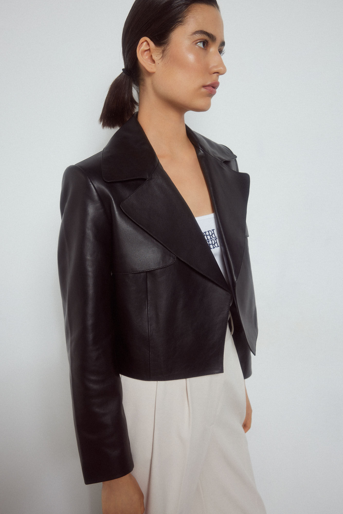 Pedro del Hierro Chaqueta corta de napa Negro