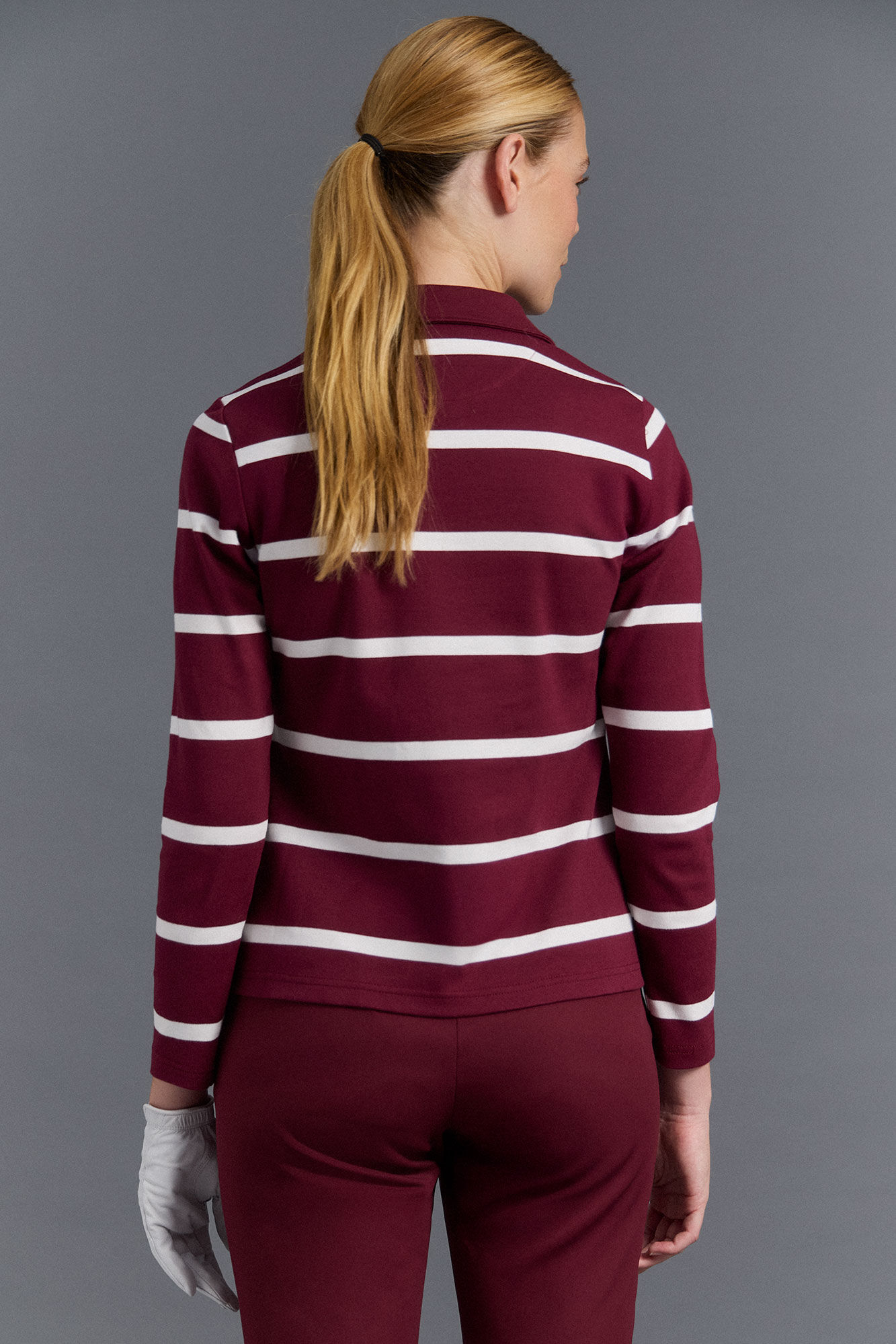 Pedro del Hierro Polo t&eacute;cnico rayas golf Burdeos