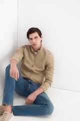 Pedro del Hierro Technical fabric cardigan Beige