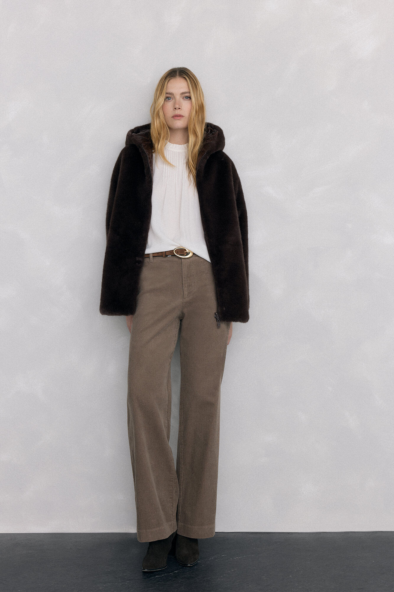 Pedro del Hierro Blusa de chiffon com babados Branco