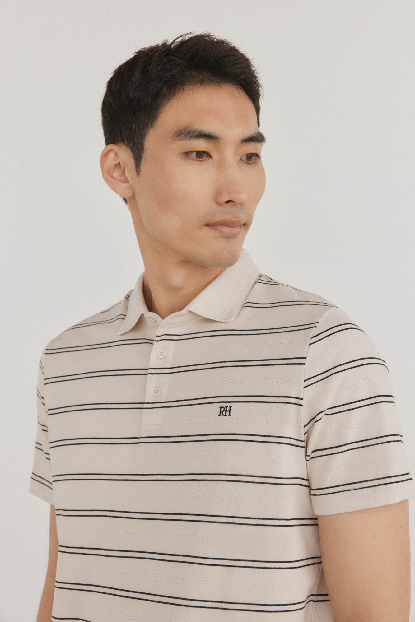 Pedro del Hierro Striped polo shirt Beige