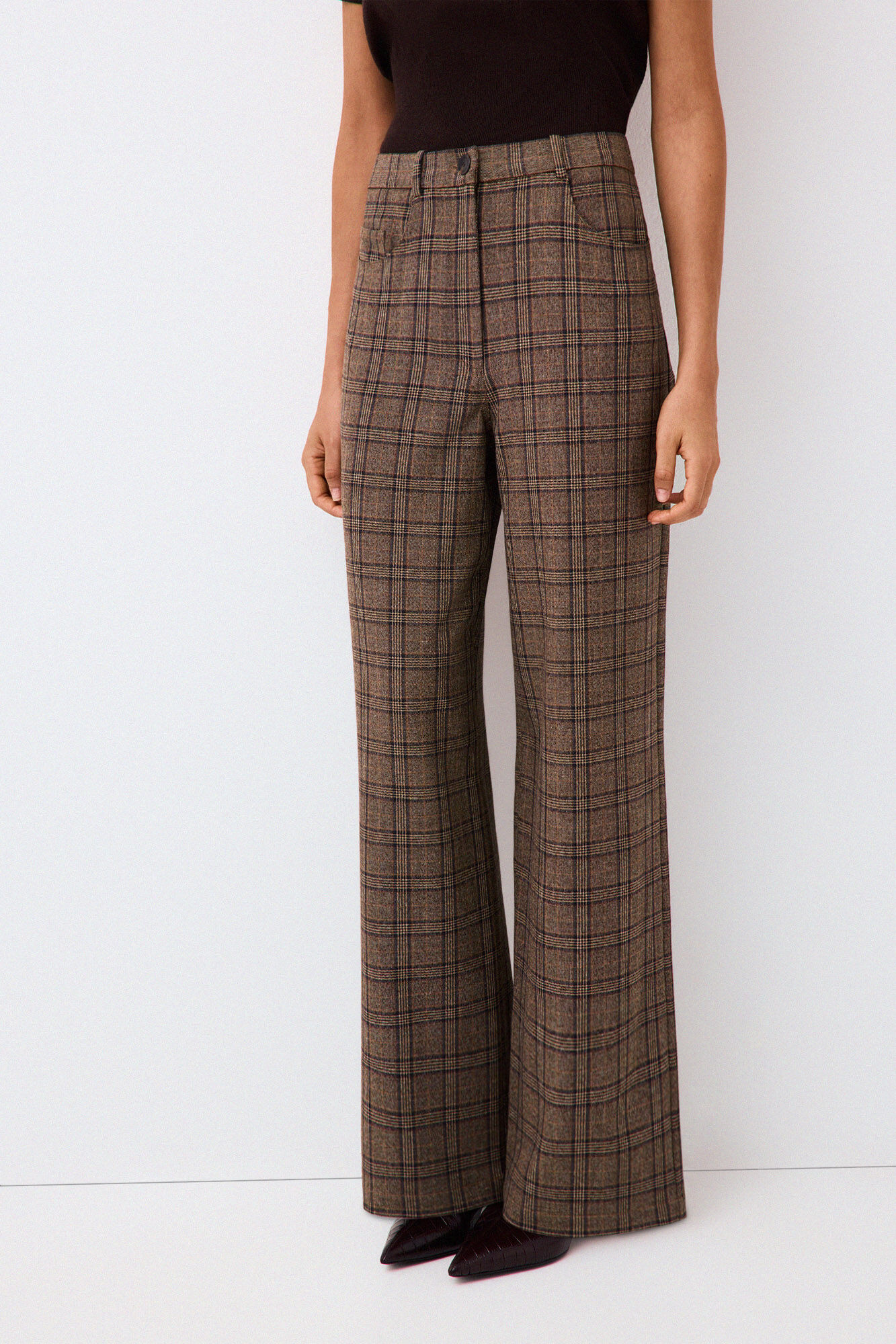Pedro del Hierro Harris check trousers Grey