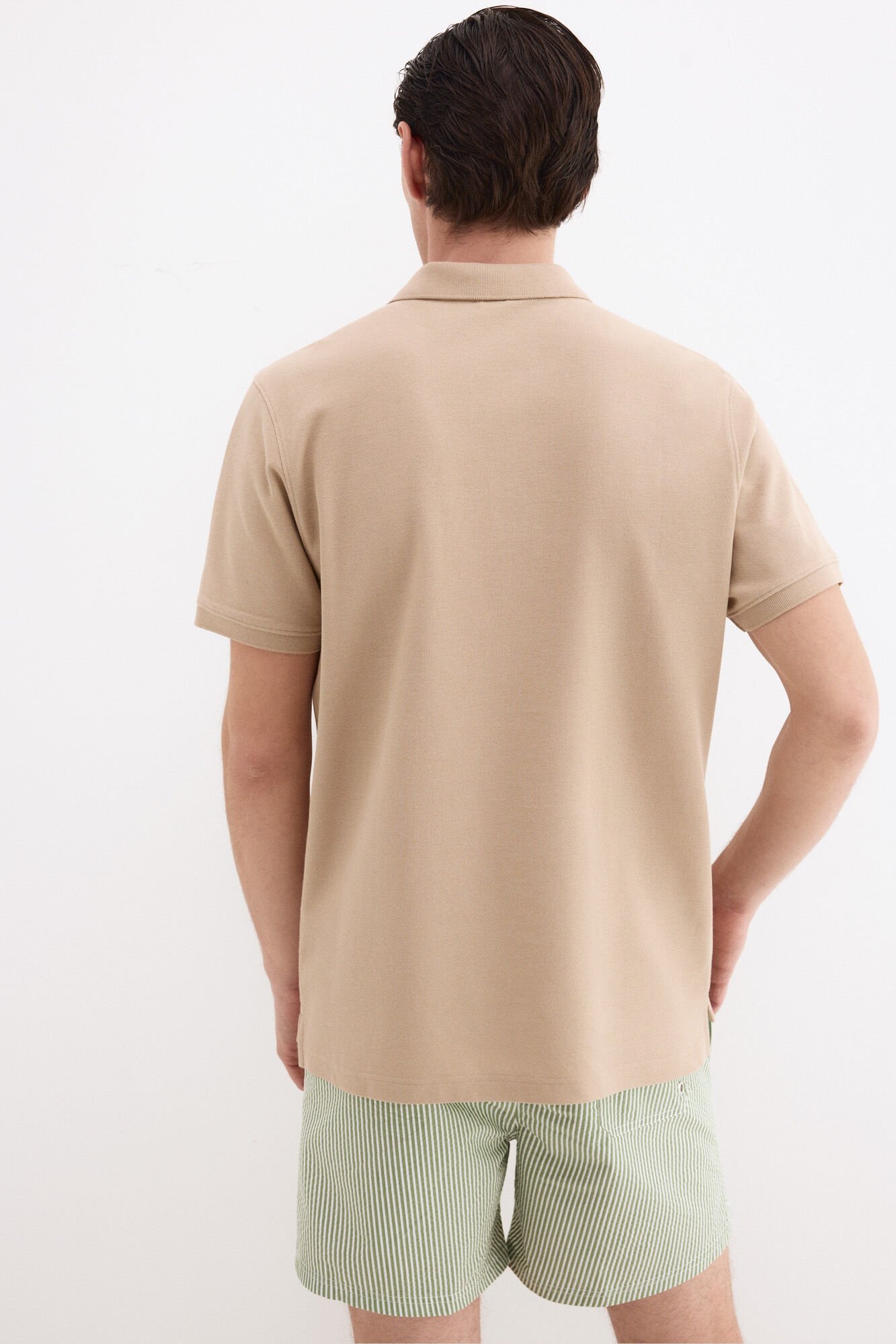 Pedro del Hierro Basic piqu&eacute; polo shirt Beige