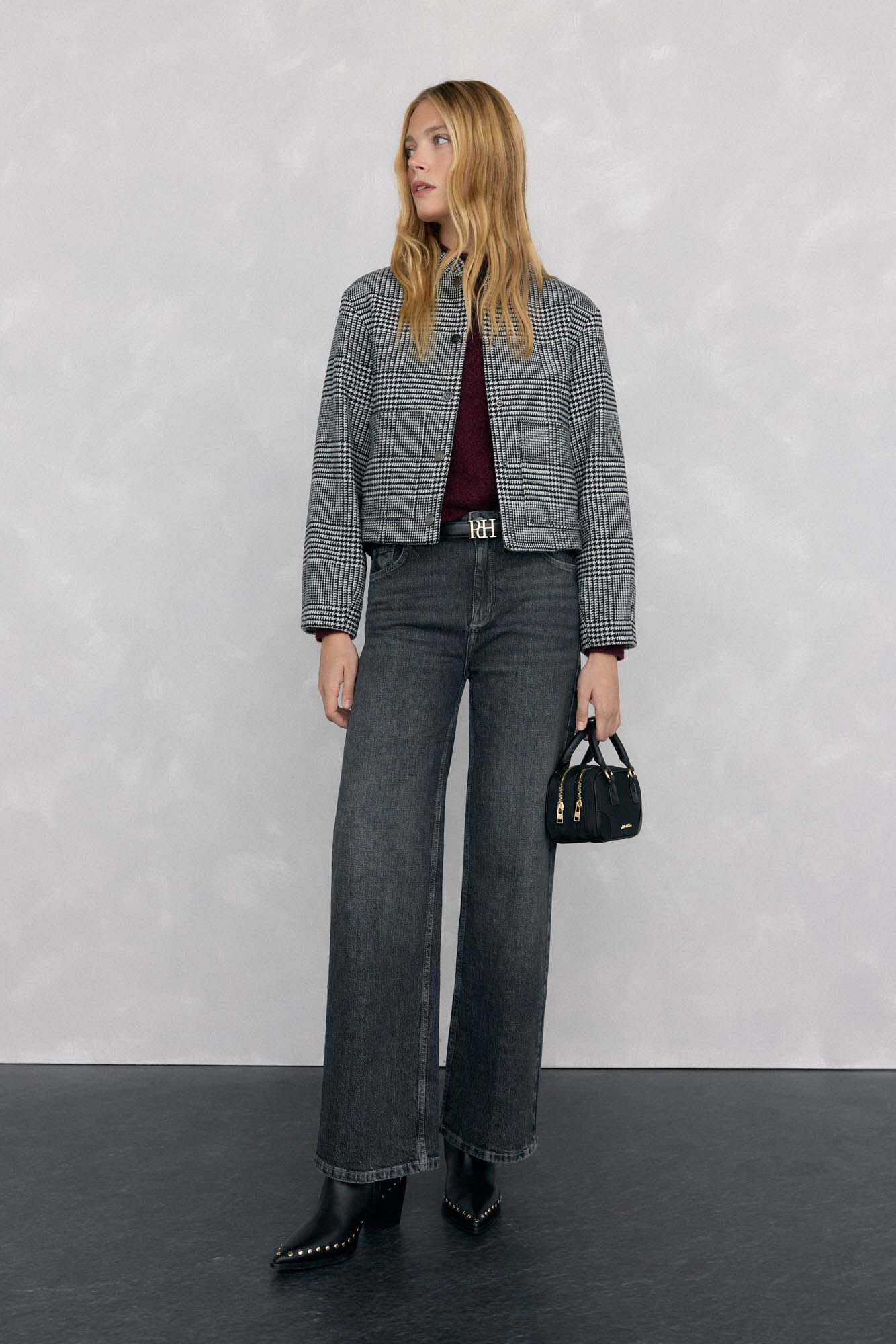 Pedro del Hierro Bomber de cuadros Gris