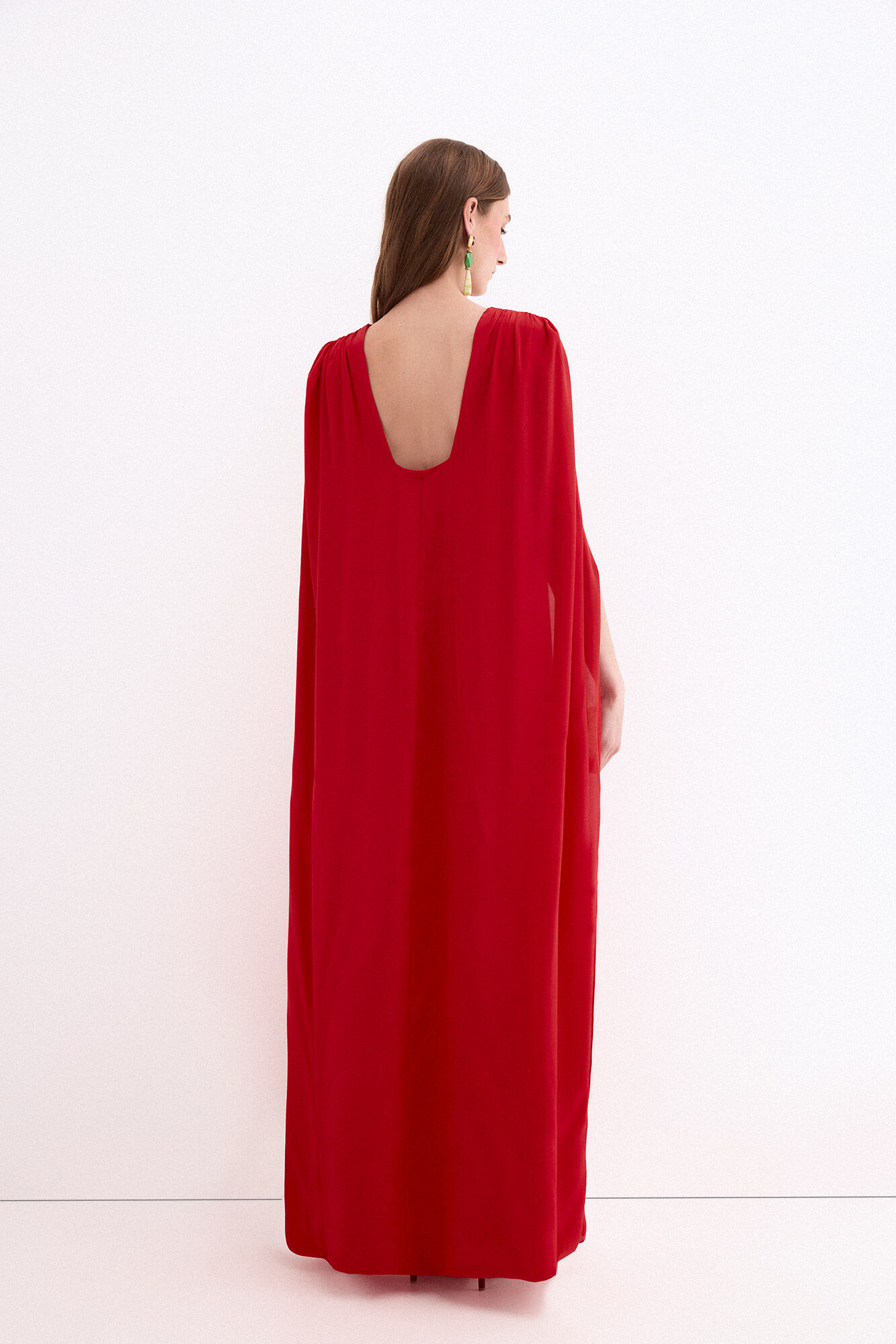 Pedro del Hierro Fluid long cape dress Red