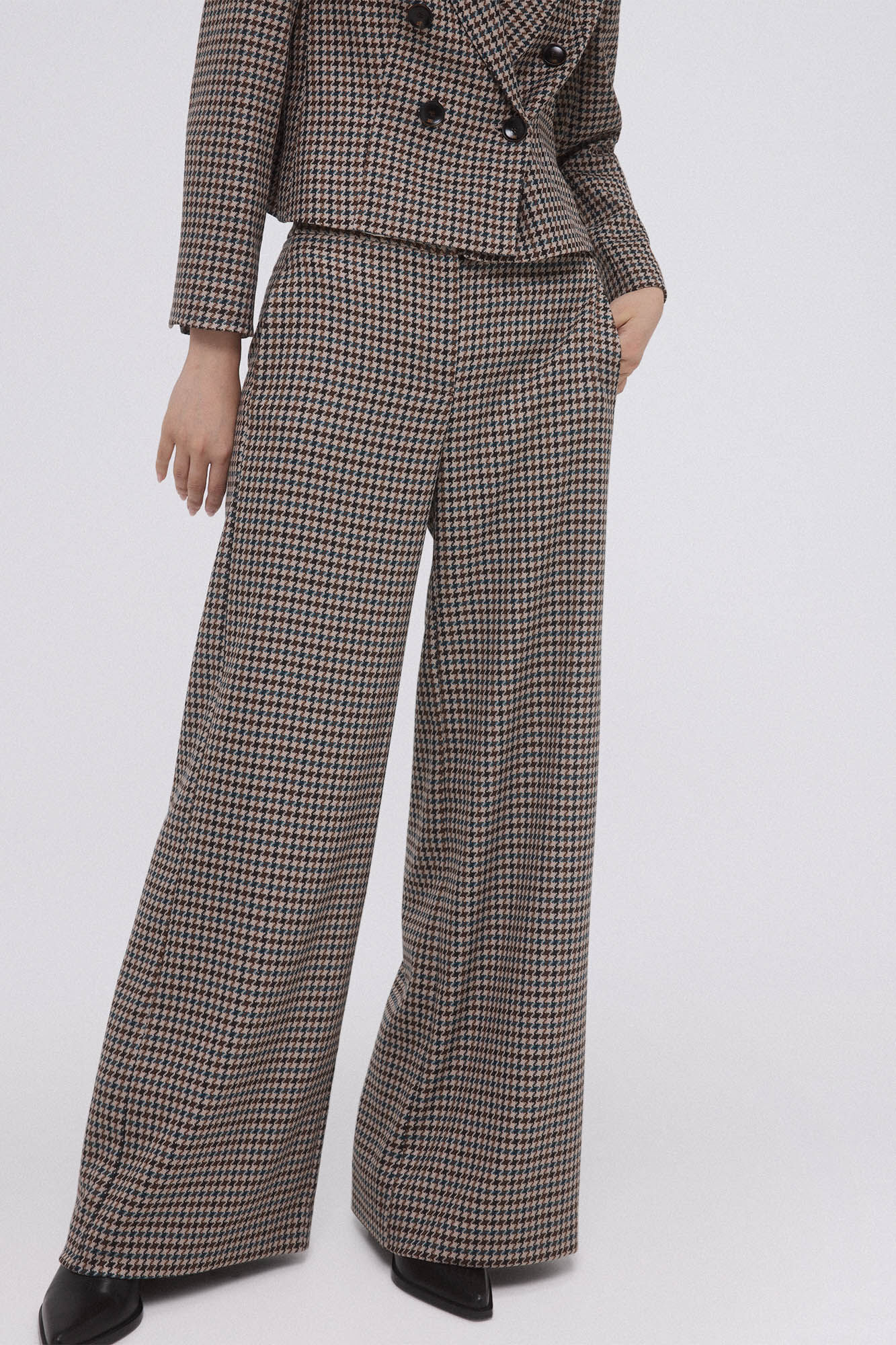 Pedro del Hierro Houndstooth trousers Blue