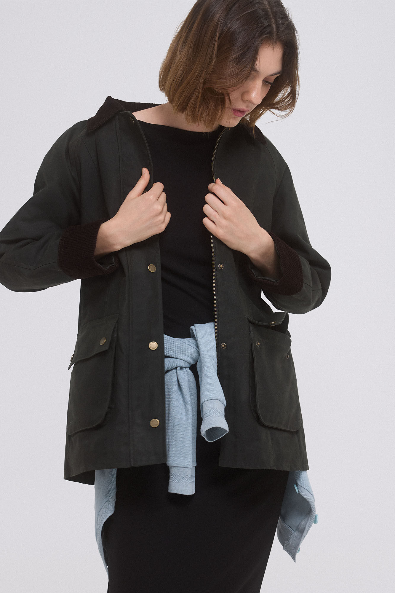 Pedro del Hierro Parka acolchada tejido encerado Marr&oacute;n