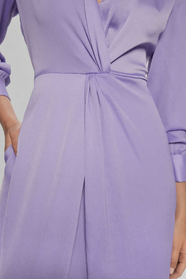 Pedro del Hierro Crossover dress with gathered side Purple