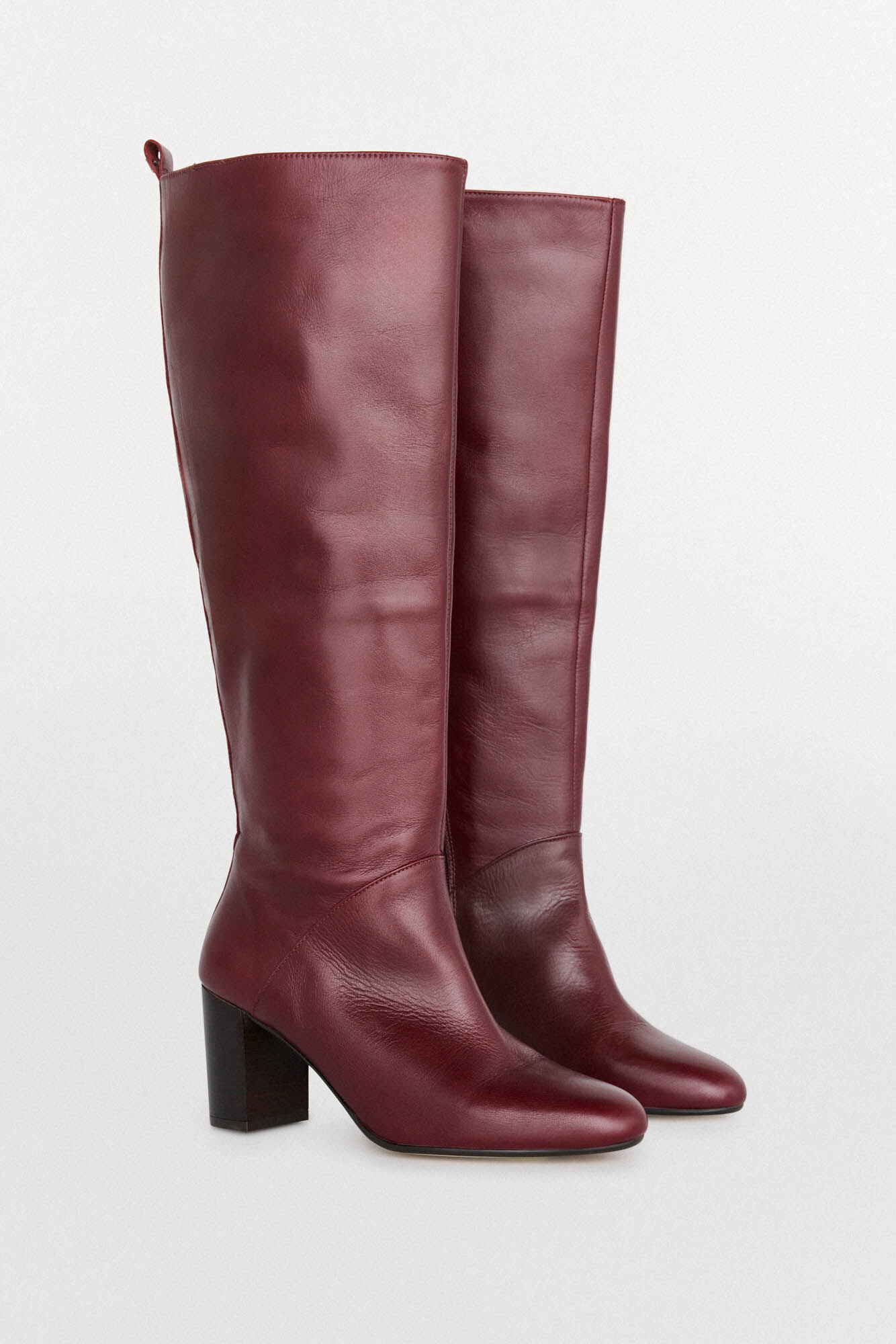 Pedro del Hierro Botas alta de couro Bordeaux