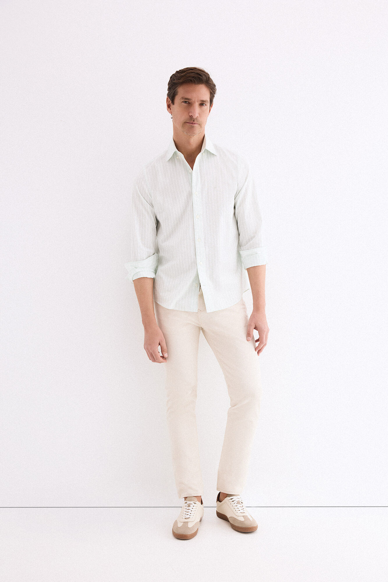 Pedro del Hierro Poplin textured striped shirt