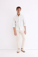 Pedro del Hierro Poplin textured striped shirt Green