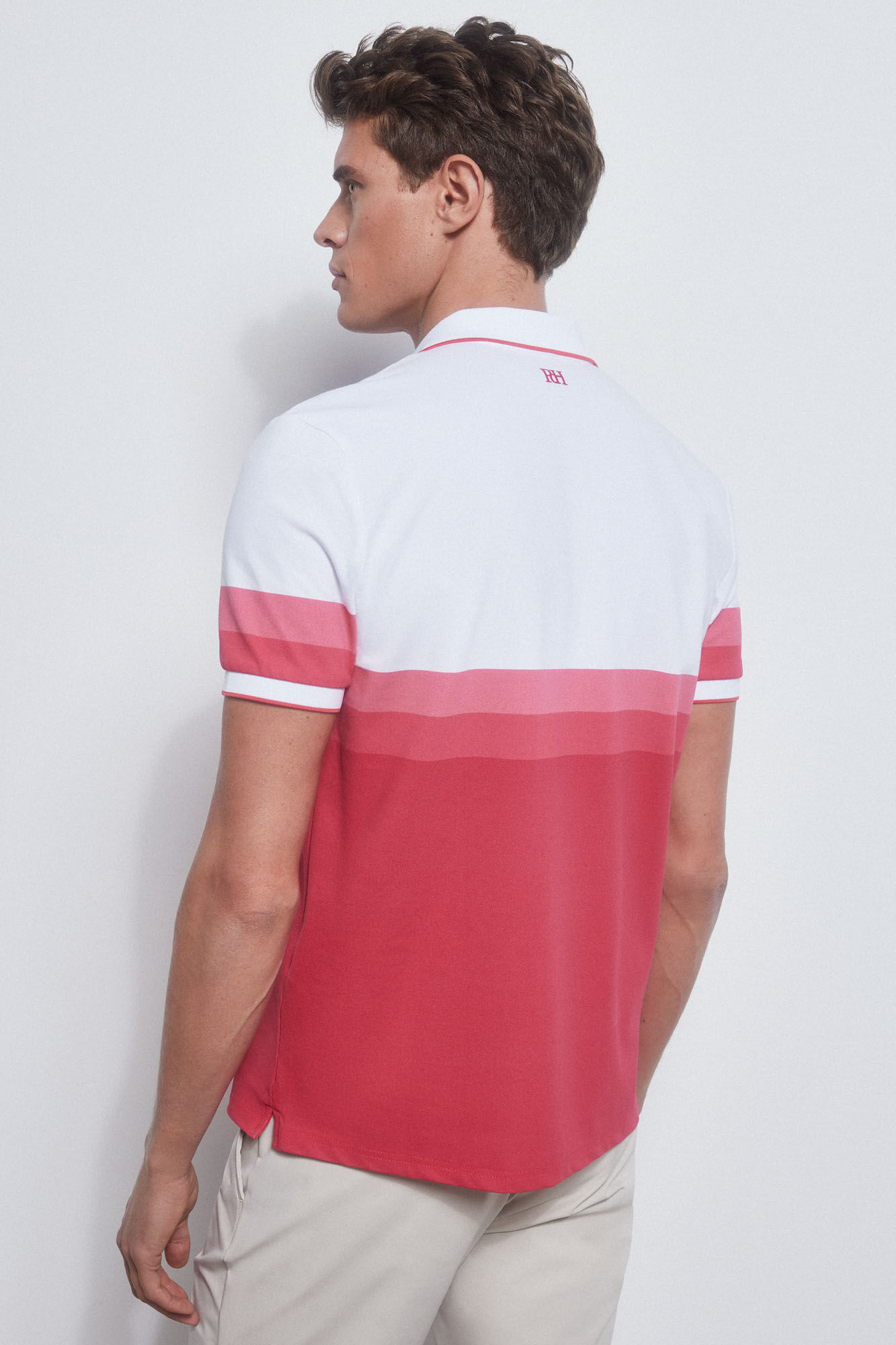 Pedro del Hierro Polo rayas t&eacute;cnico GOLF Coral