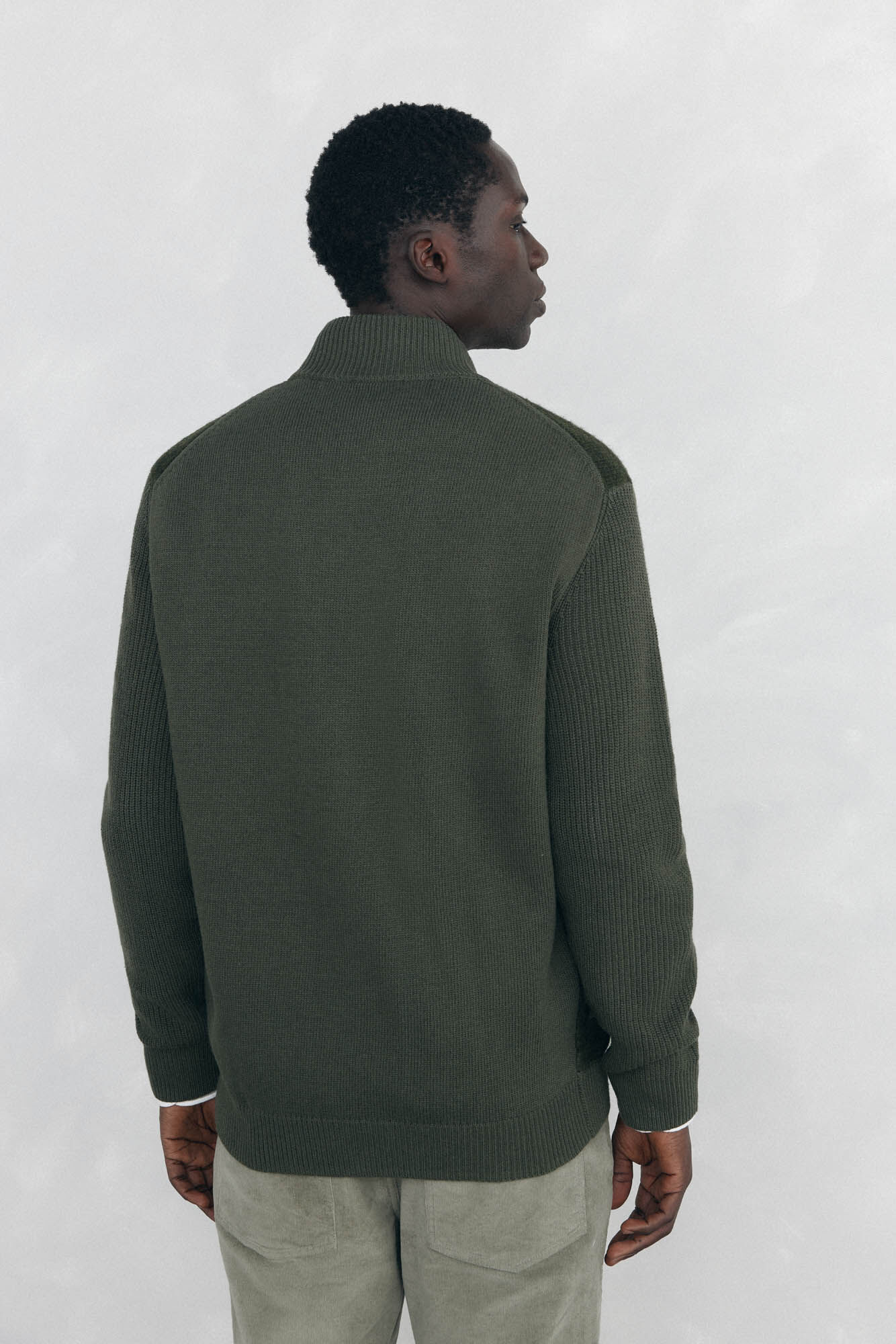 Pedro del Hierro Premium Christmas cotton cardigan with zip fastening fastening Green
