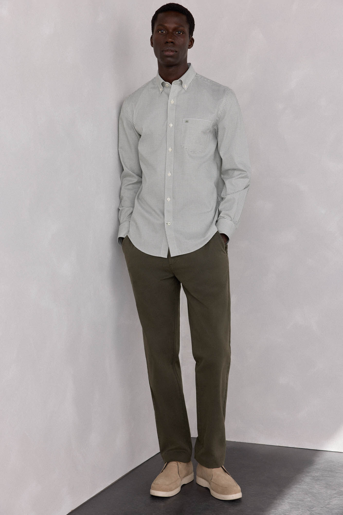 Pedro del Hierro Non-iron Oxford checked shirt