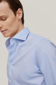 Pedro del Hierro Camisa vestir pinpoint liso non iron + antimanchas Blue
