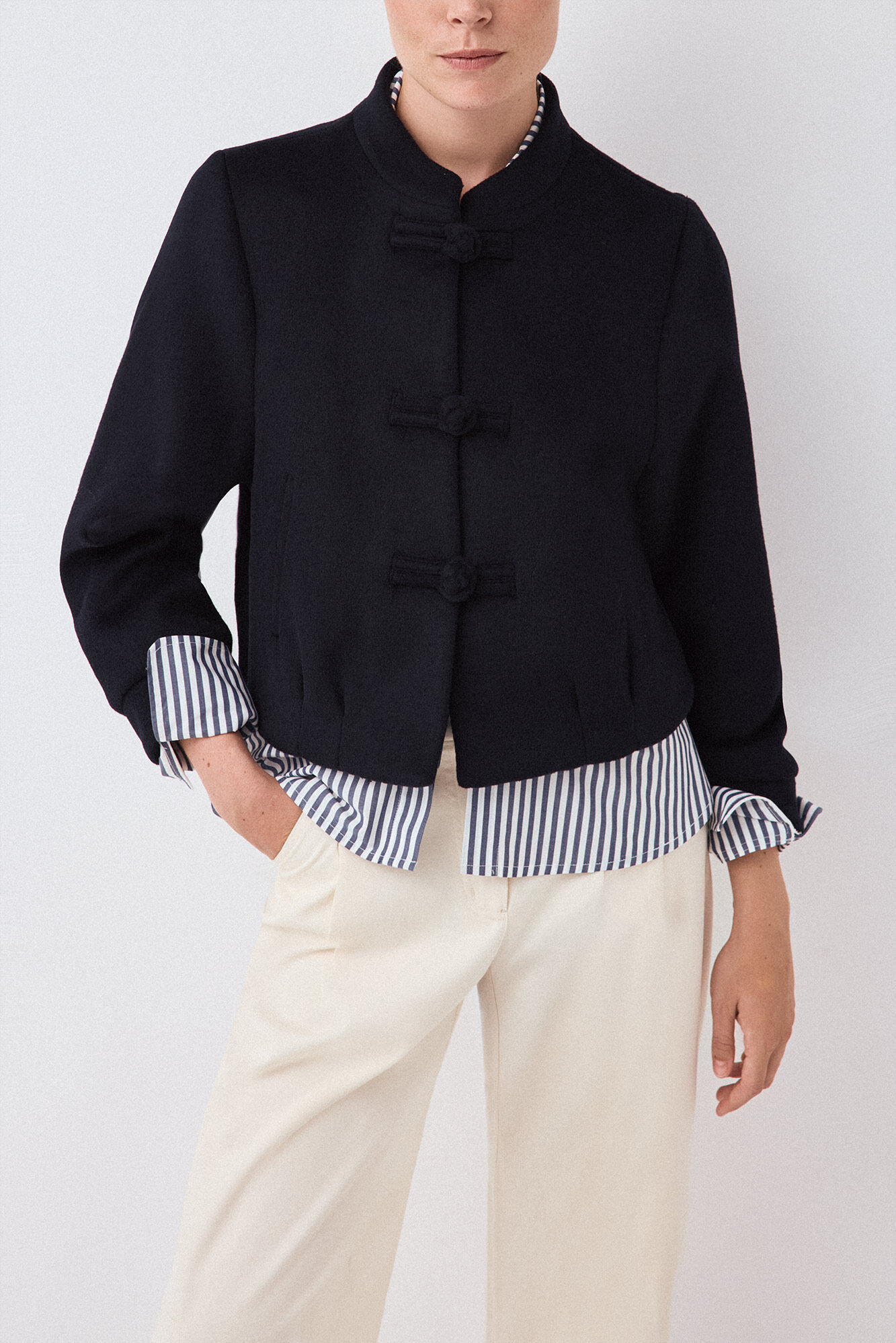 Pedro del Hierro Casaco asi&aacute;tico marinho Azul