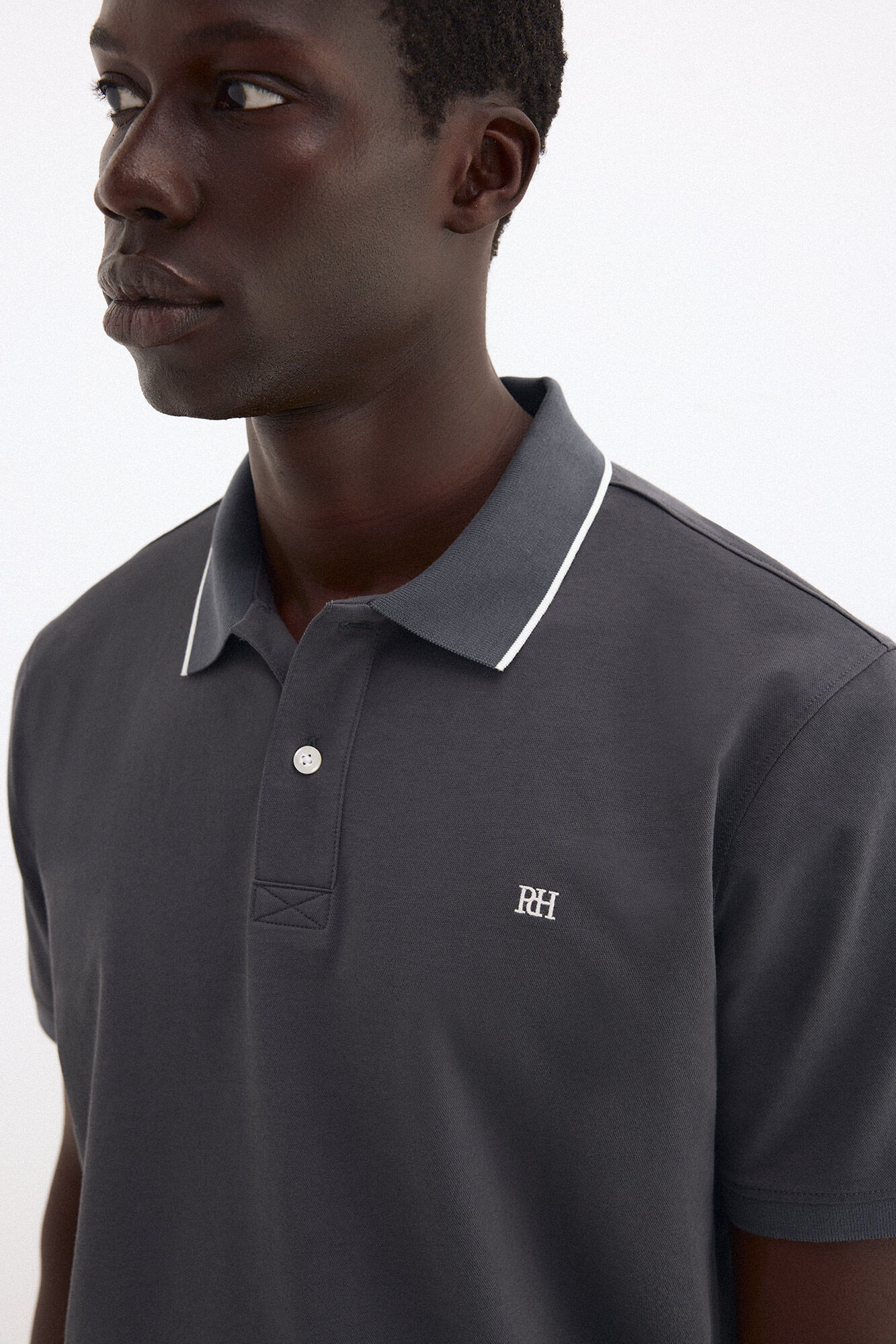 Pedro del Hierro Polo b&aacute;sico tips Gris