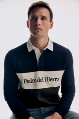 Pedro del Hierro Patterned rugby shirt Blue
