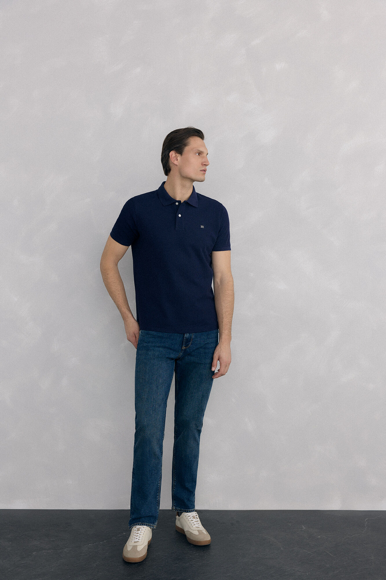 Pedro del Hierro Basic piqu&eacute; polo shirt Blue