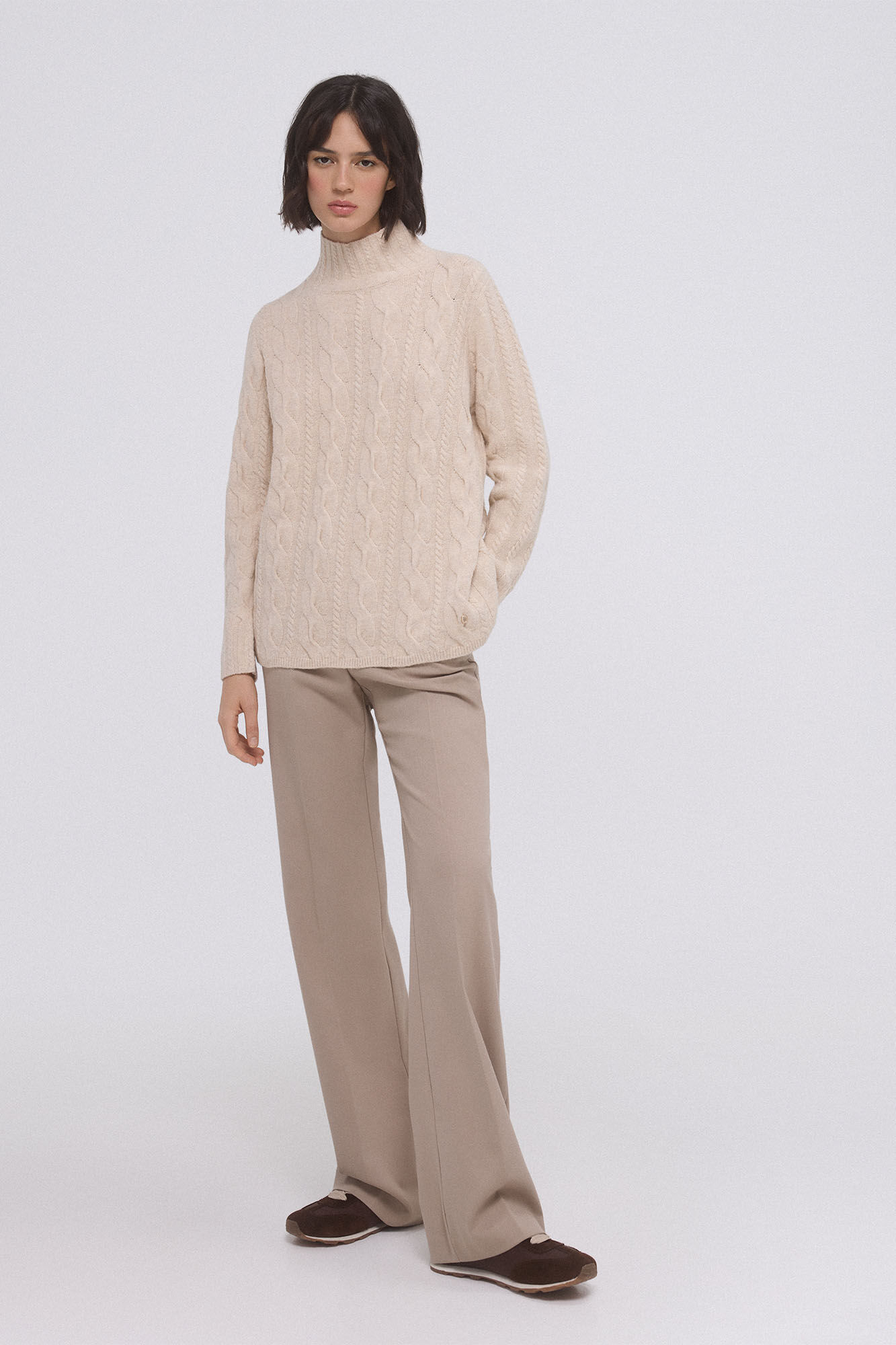 Pedro del Hierro Jersey ochos all over Beige