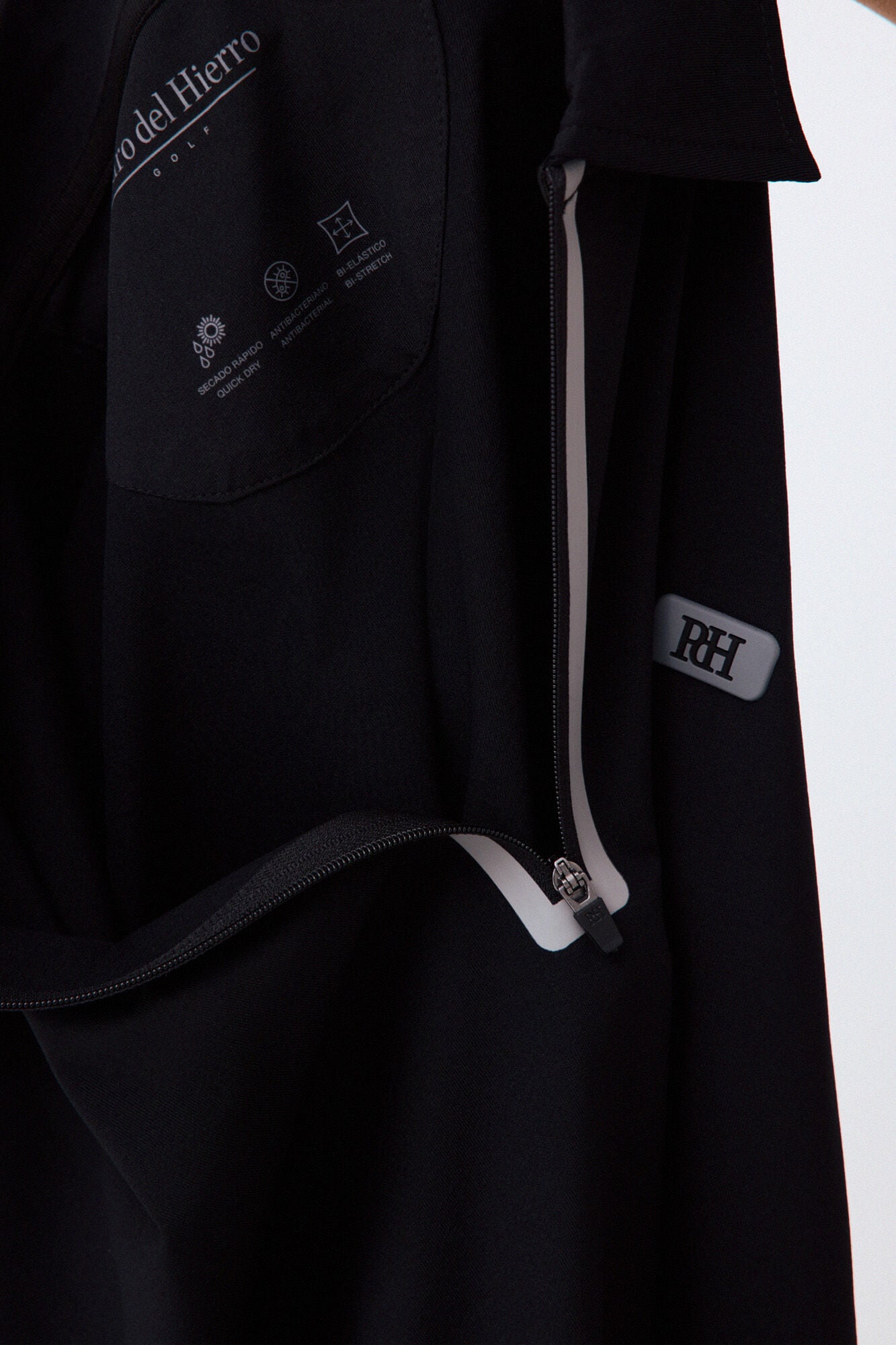 Pedro del Hierro Golf technical polo shirt with zip fastening neck Black
