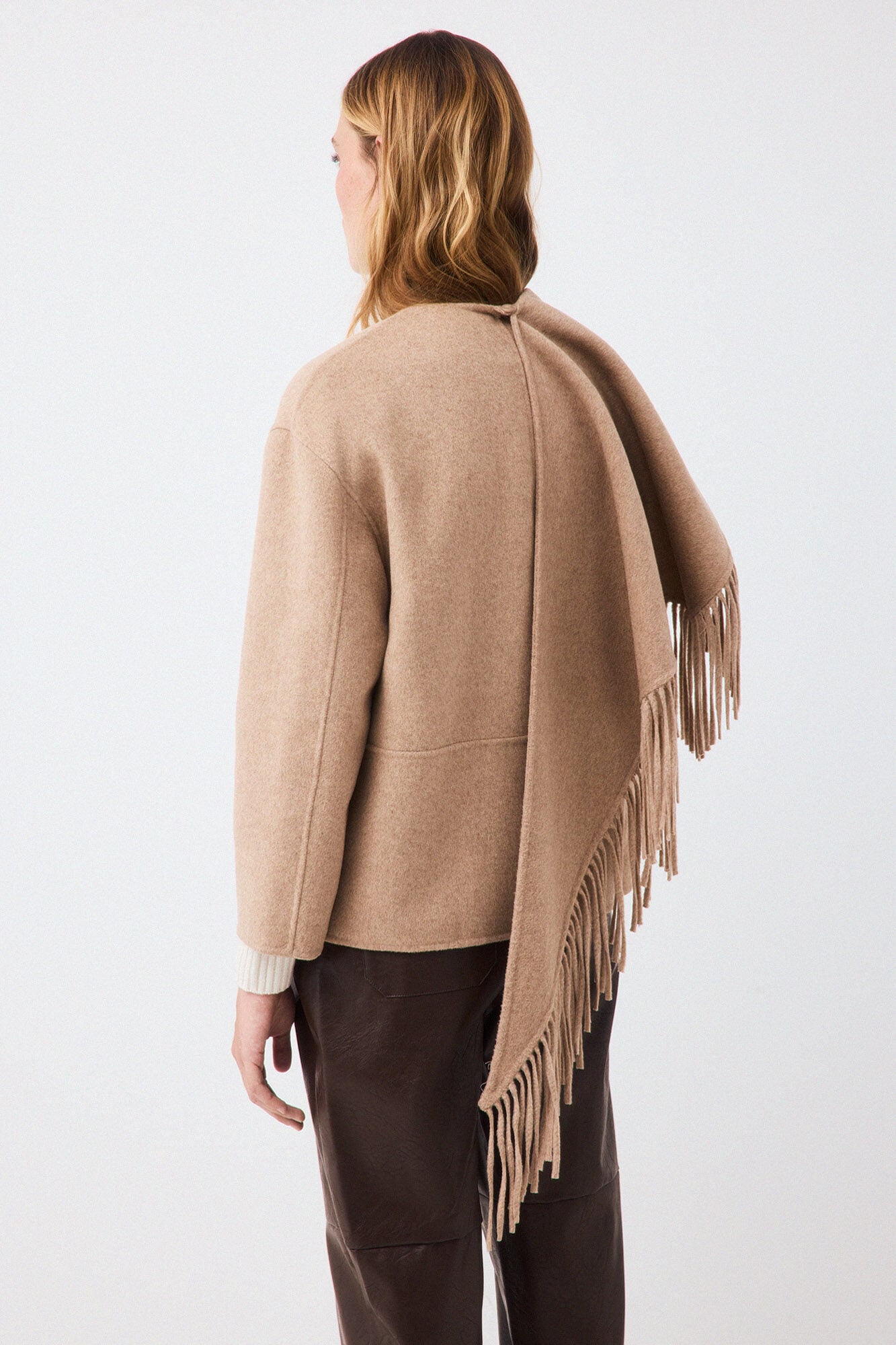 Pedro del Hierro Double-faced short coat Beige