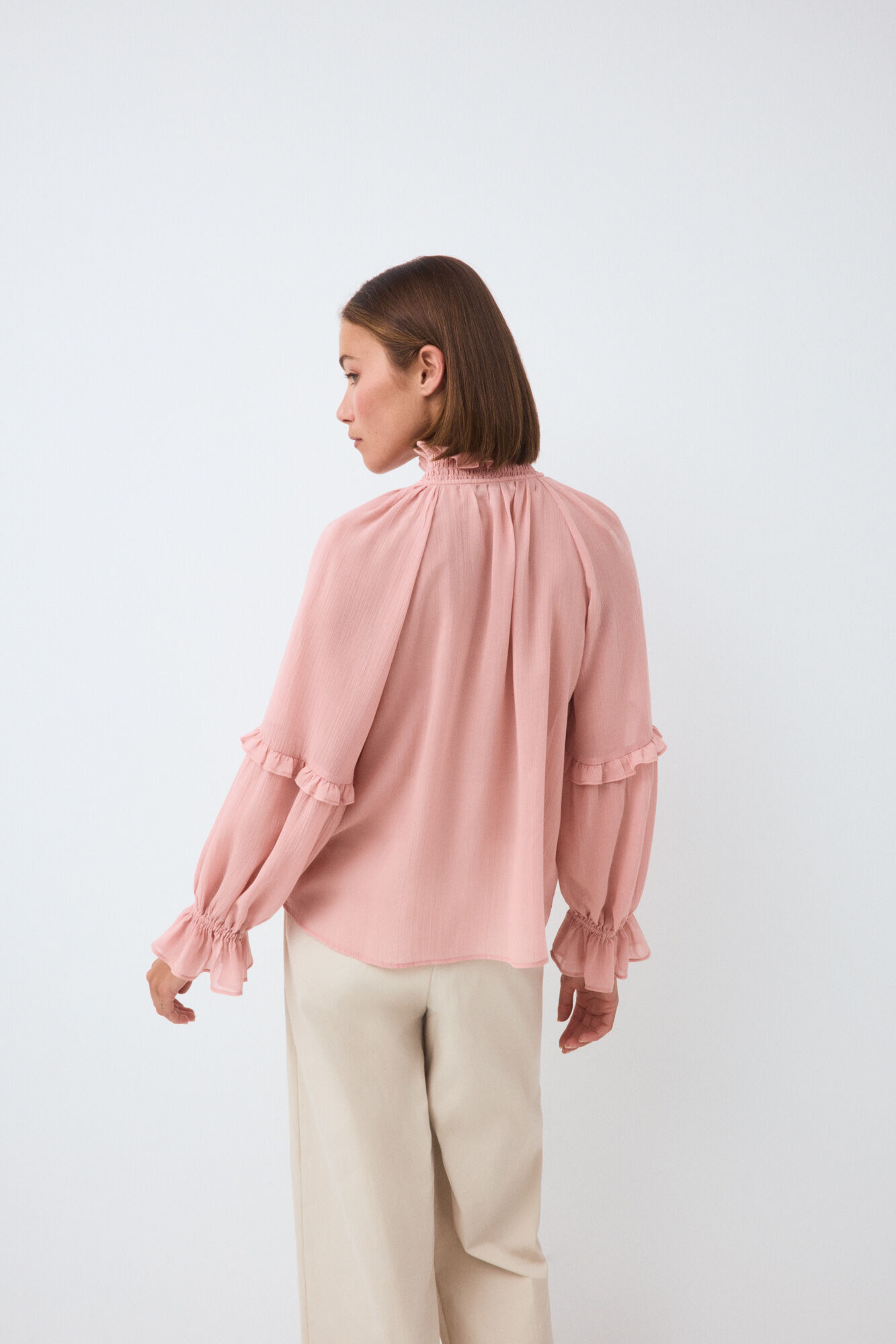 Pedro del Hierro Fluid ruffle blouse Pink