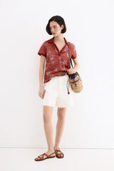 Pedro del Hierro Printed short sleeve polo shirt Beige