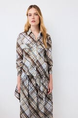 Pedro del Hierro Printed plaid shirt Blue