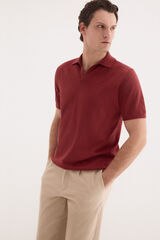 Pedro del Hierro Camisola polo premium manga curta em algod&atilde;o Bordeaux