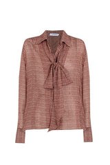Pedro del Hierro Printed shirt with bow Beige