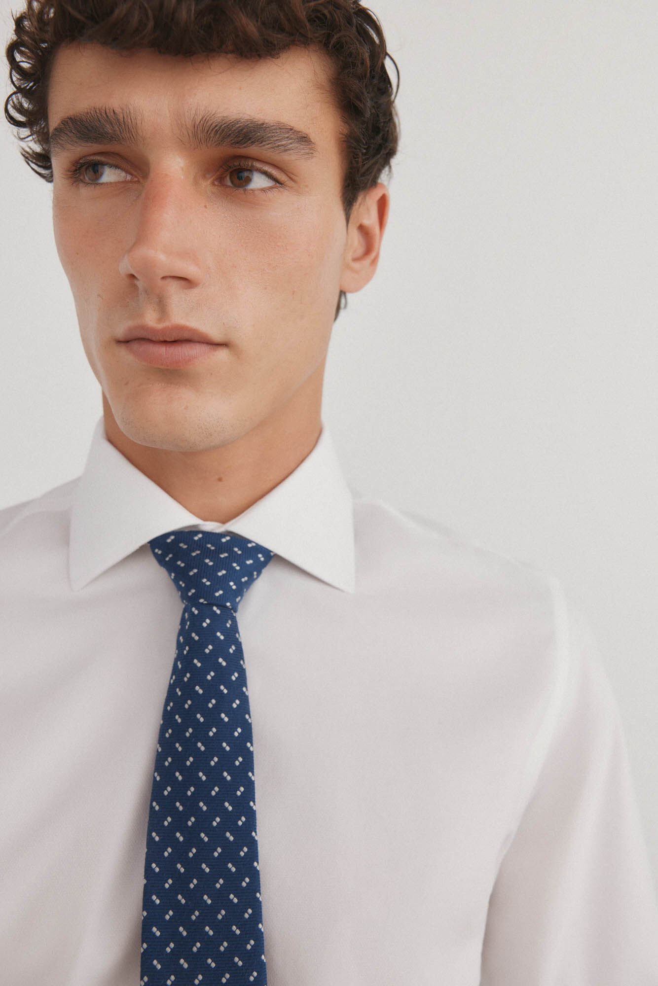 Pedro del Hierro Plain non-iron + stain-resistant cufflinks shirt White
