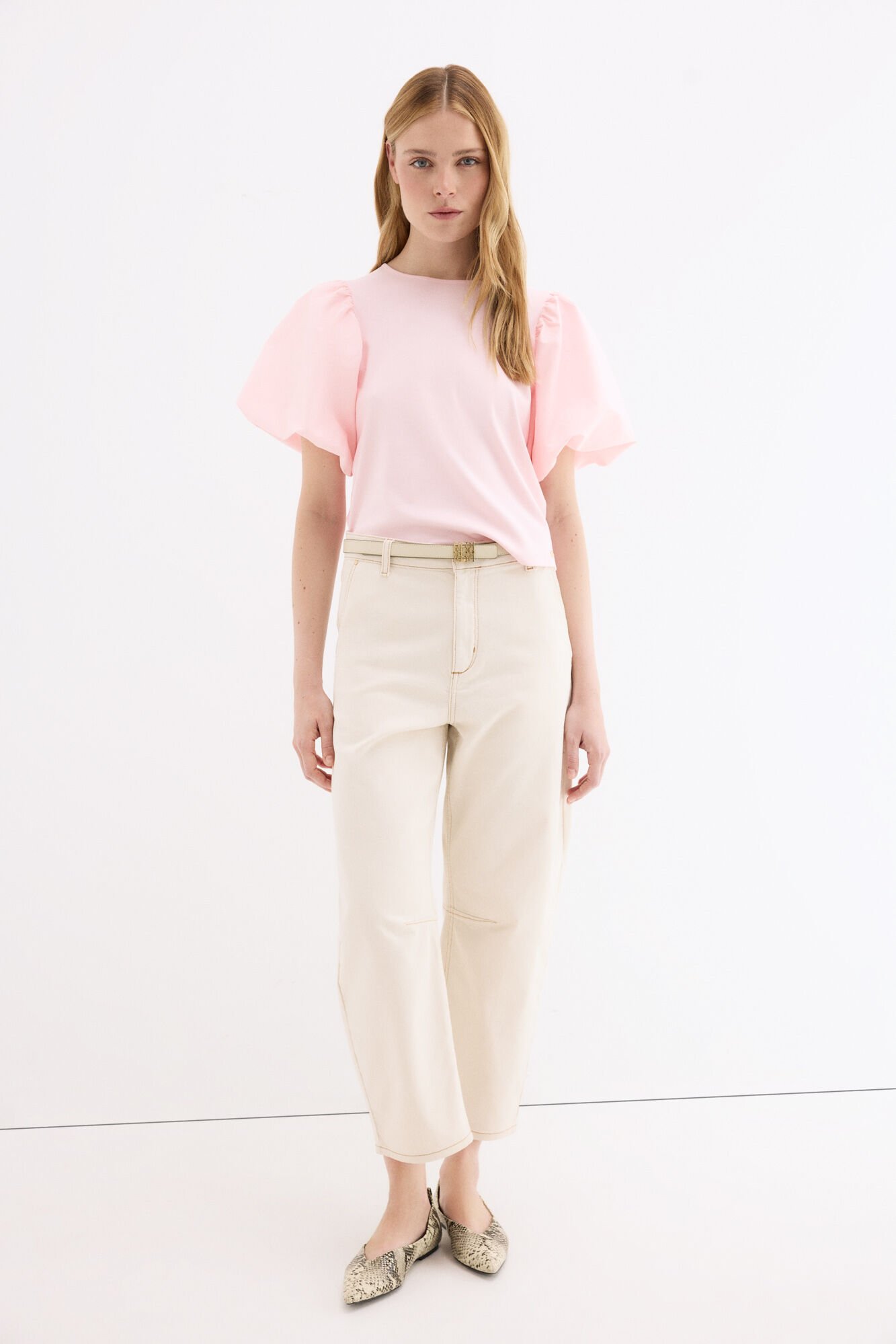 Pedro del Hierro Puffed sleeve T-shirt Pink