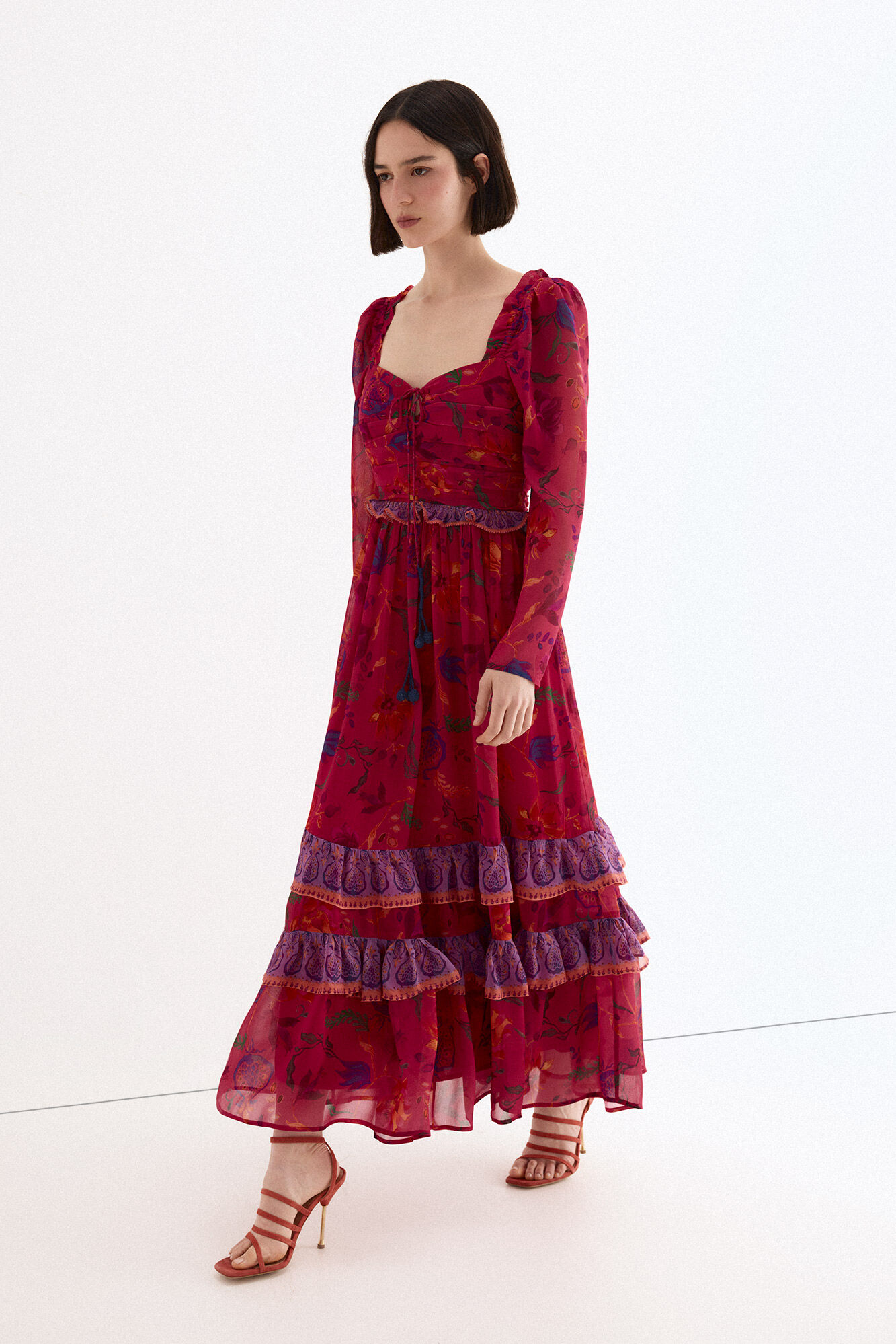 TFP by Tamara Falc&oacute; Vestido largo estampado floral