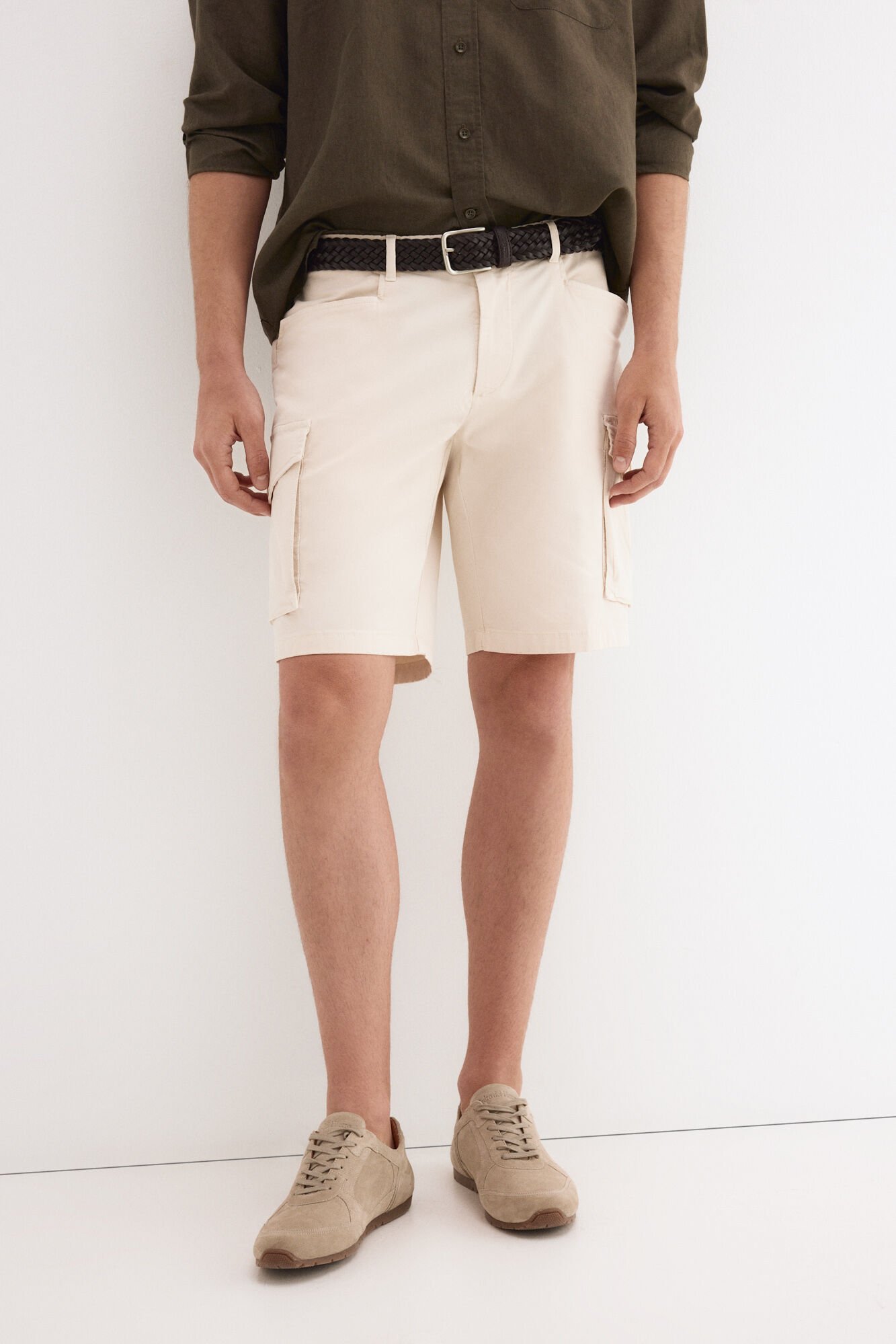 Pedro del Hierro Textured cargo Bermuda shorts