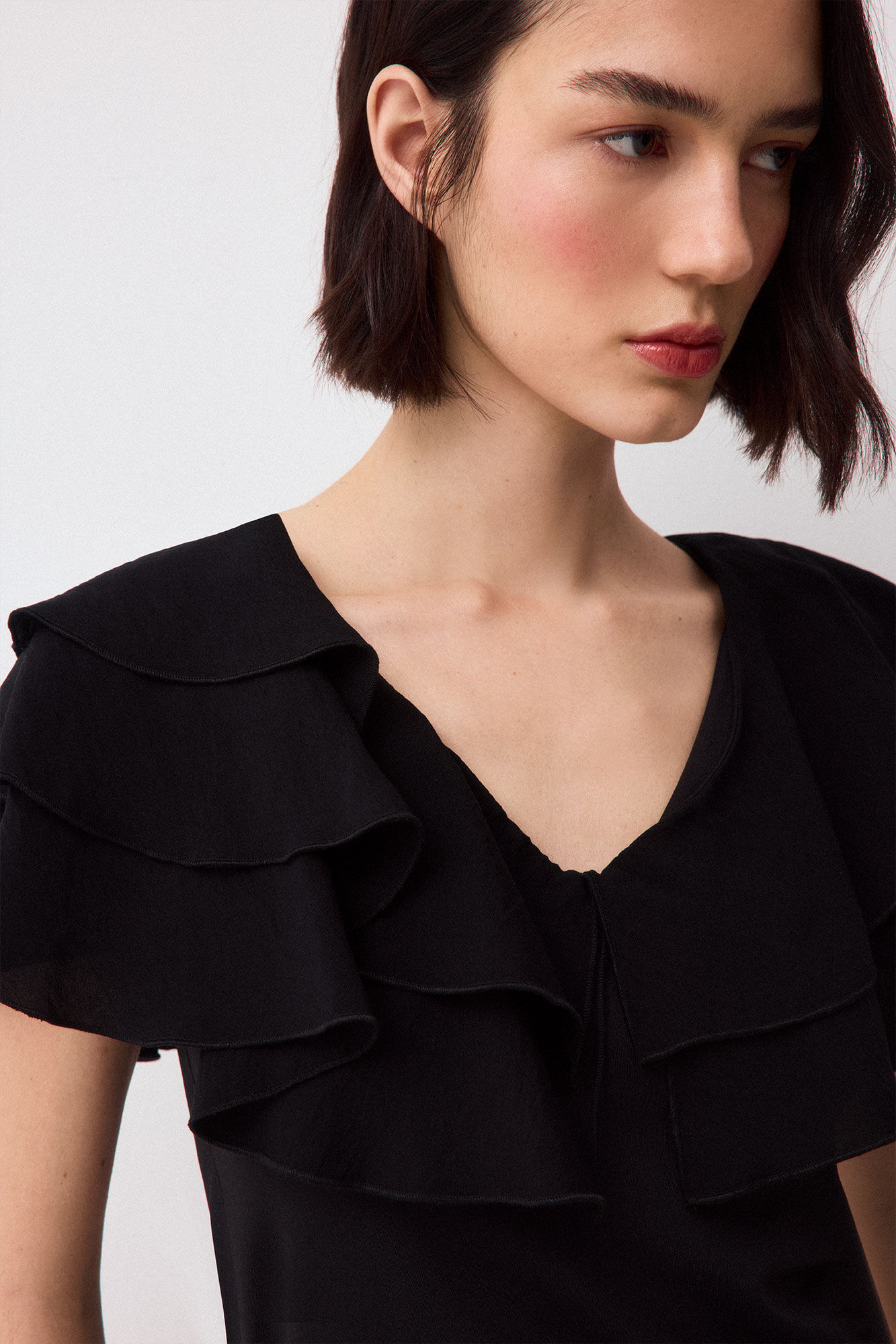 Pedro del Hierro Camiseta volantes Negro