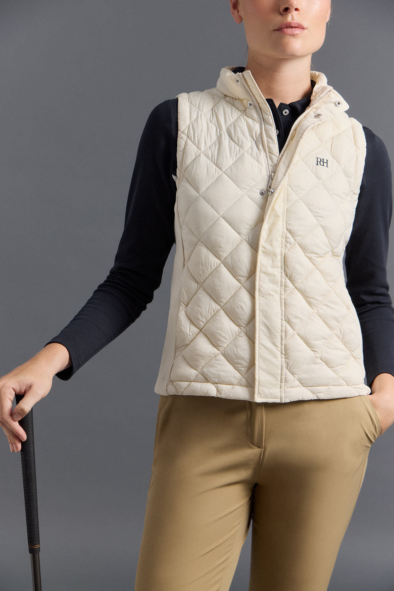 Pedro del Hierro Padded golf vest Ecru