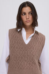 Pedro del Hierro V-neck with side ties vest Brown