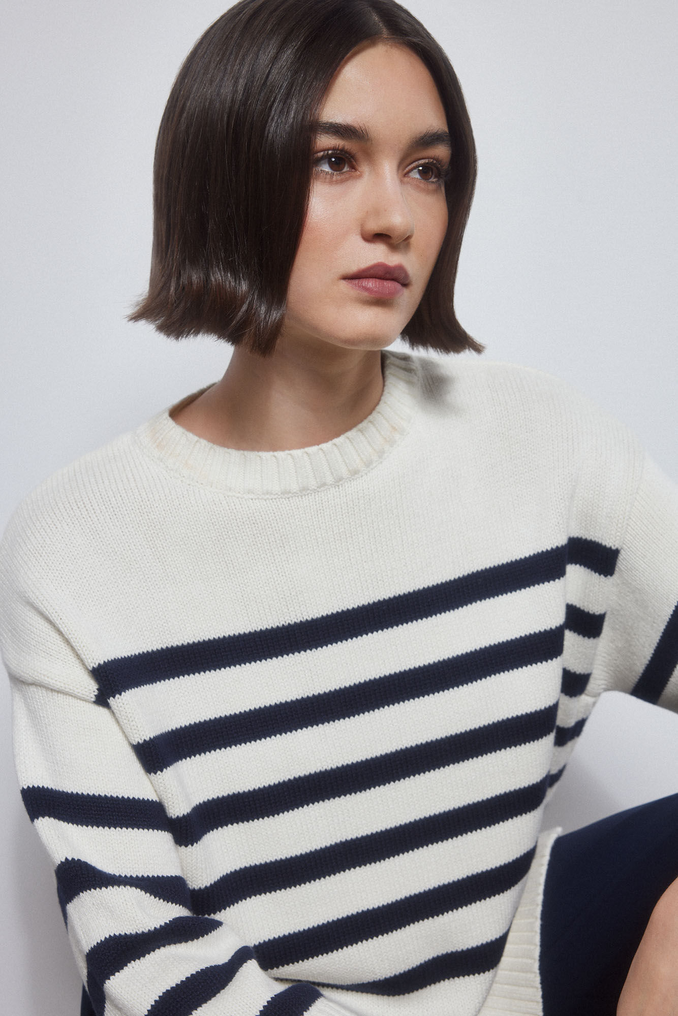 Pedro del Hierro Jersey oversize riscas bicolores Azul