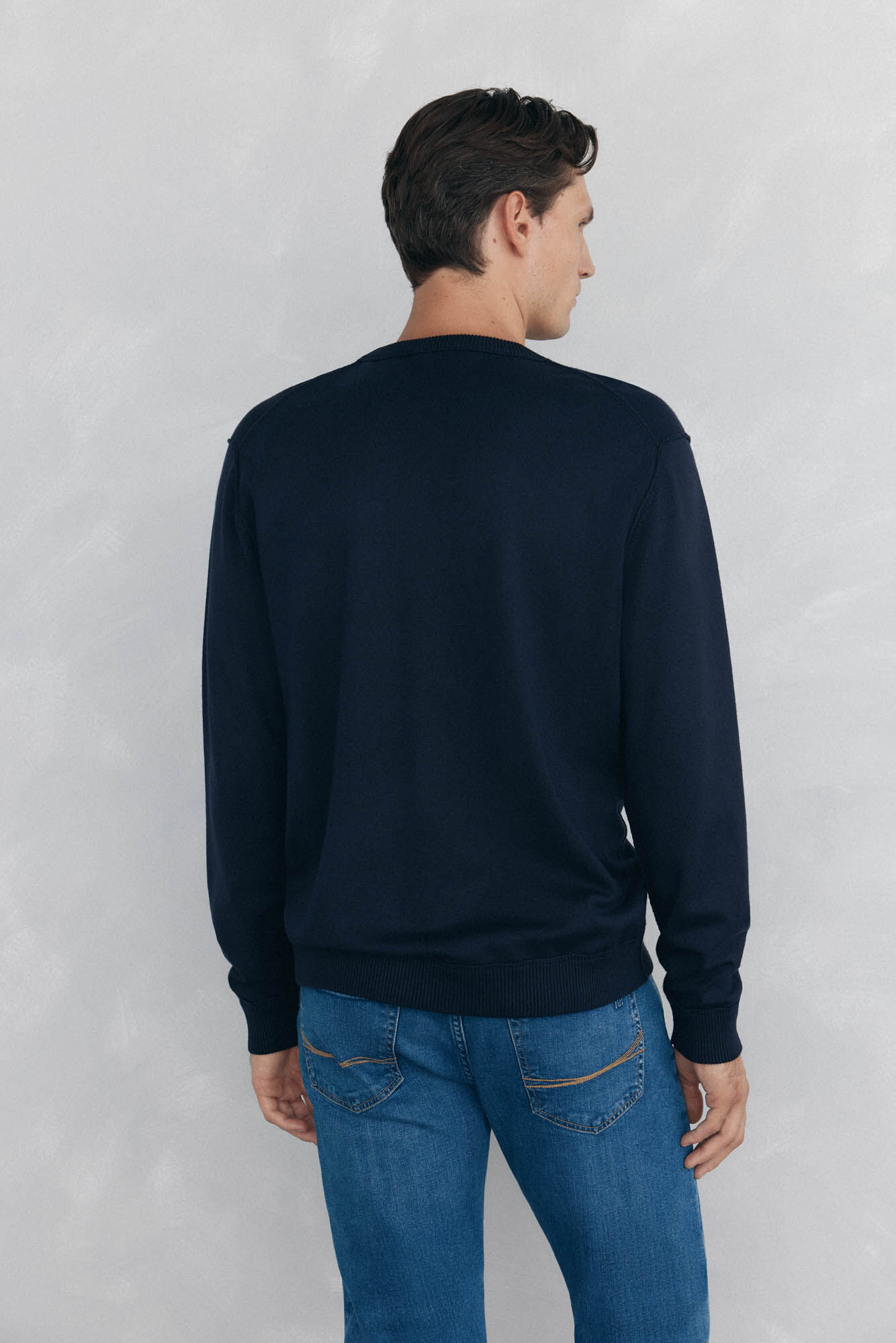 Pedro del Hierro Big logo fine jersey-knit sweater  Blue