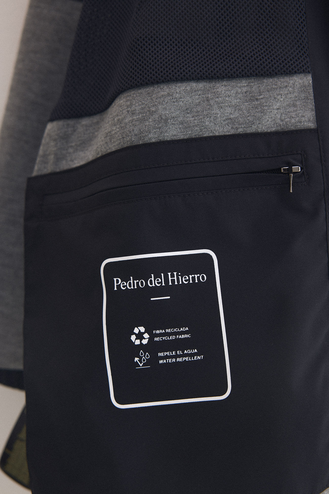 Pedro del Hierro Technical lightweight hooded jacket Blue