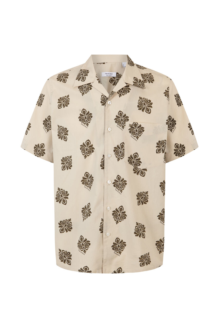 Pedro del Hierro Camisa estampada manga curta Ecru