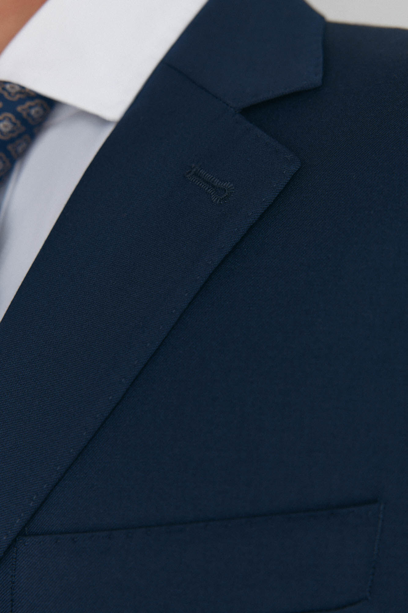 Pedro del Hierro Blazer bi-el&aacute;stico liso e sob medida Azul