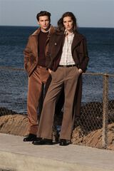 Pedro del Hierro Pantalones pana wide leg classic Marrón